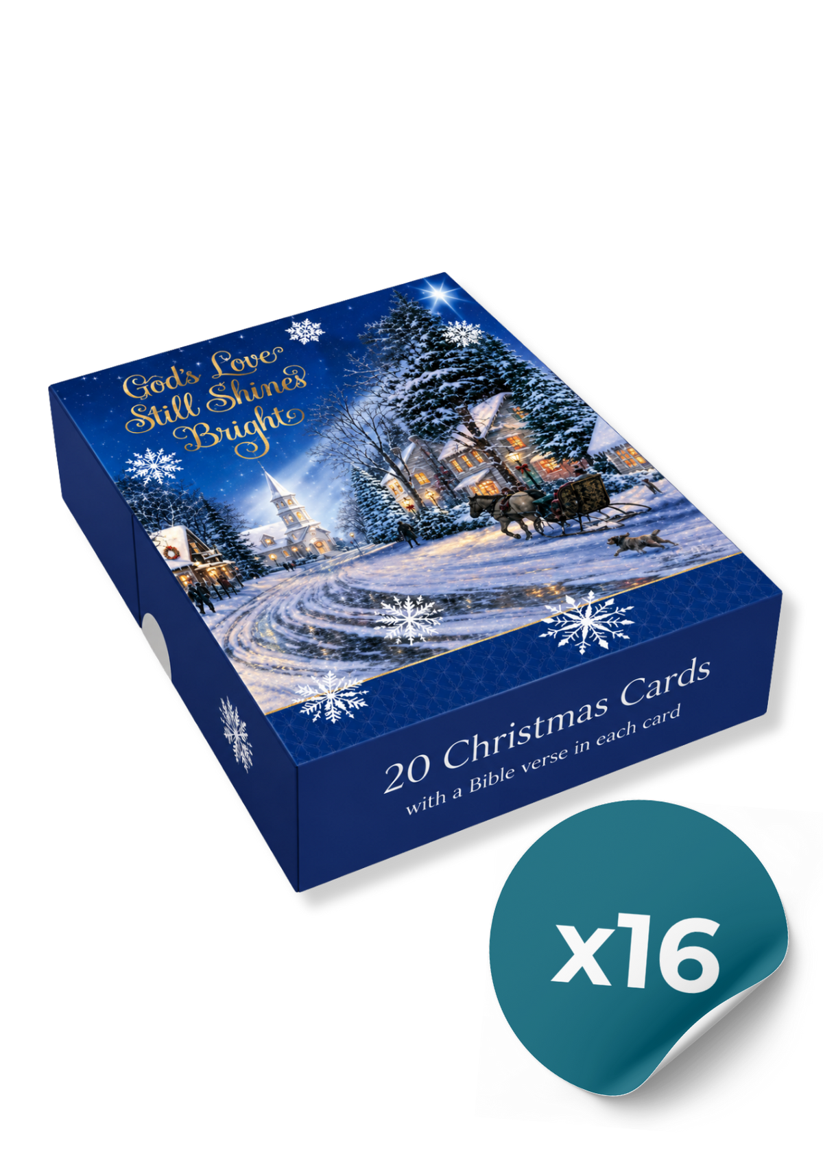 Thomas Kinkade Love Shines Boxed Christmas Cards (16 Cards)
