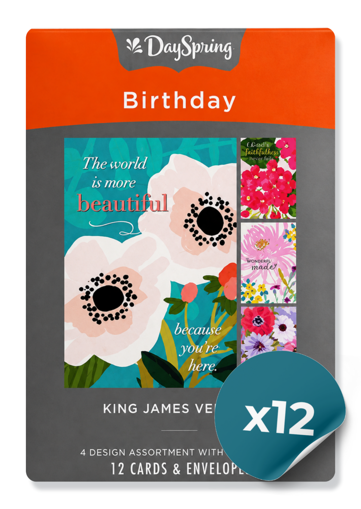 Birthday Card Box: Close Up Floral (12 Cards)
