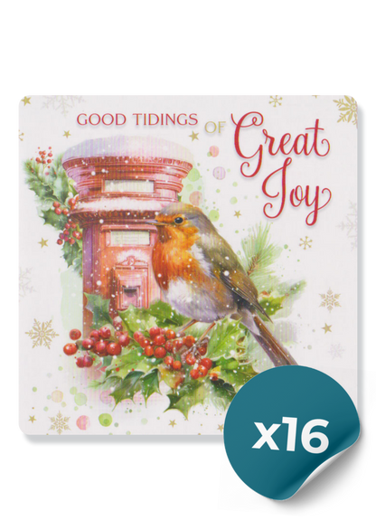 Christmas Cards: Garden Robins (16 Cards)
