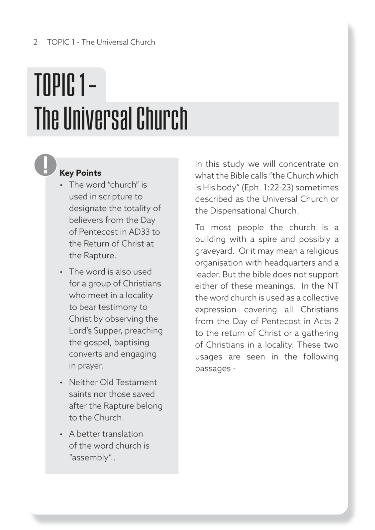 Book 1: The Church