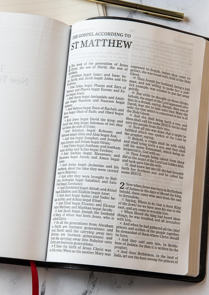 KJV Large Print Ultrathin Reference Bible, Genuine Leather (Black)