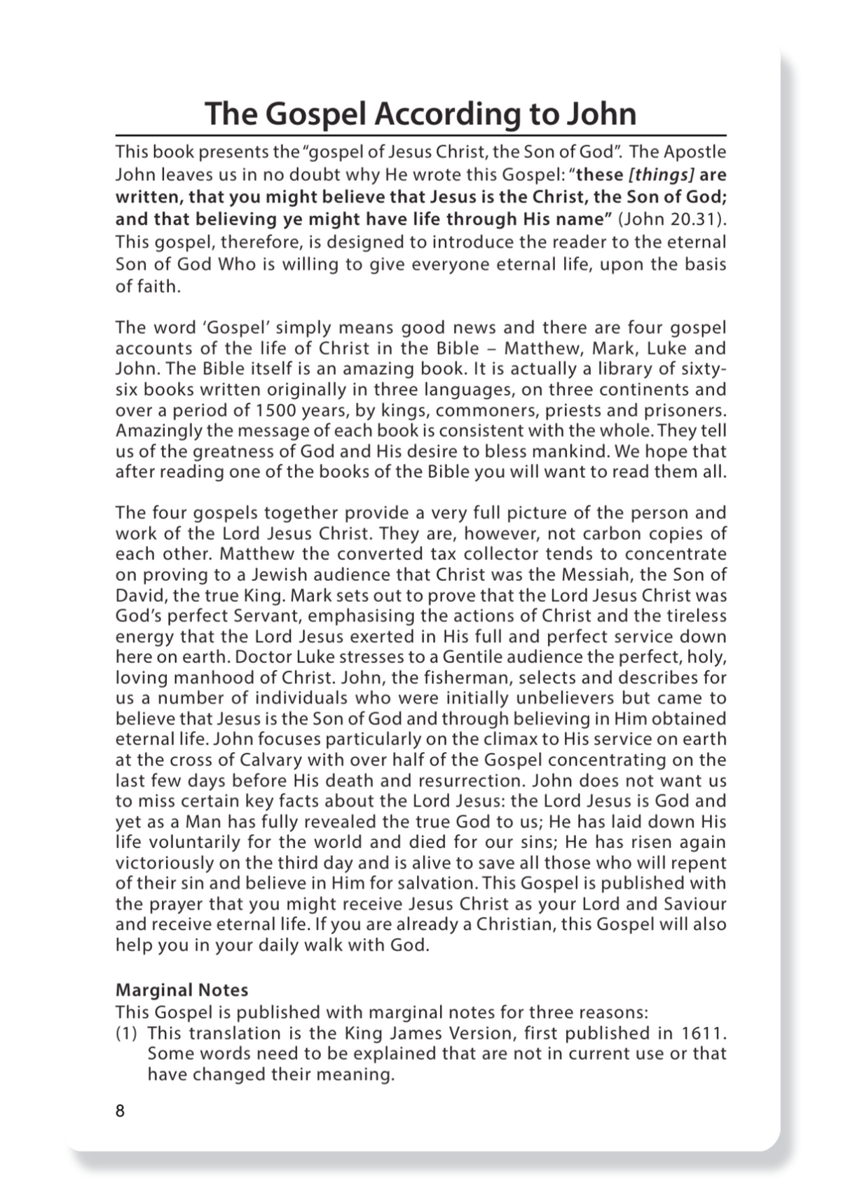 The Gospel of John, with Notes