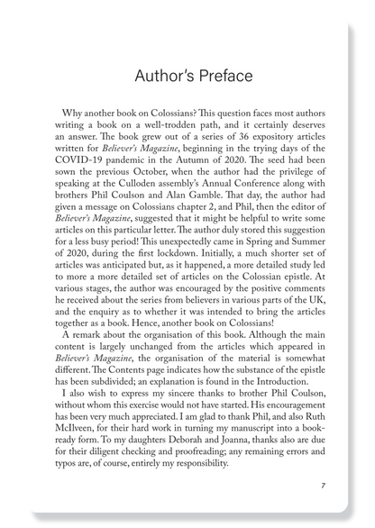 Colossians: The Christian's Progress and Preservation