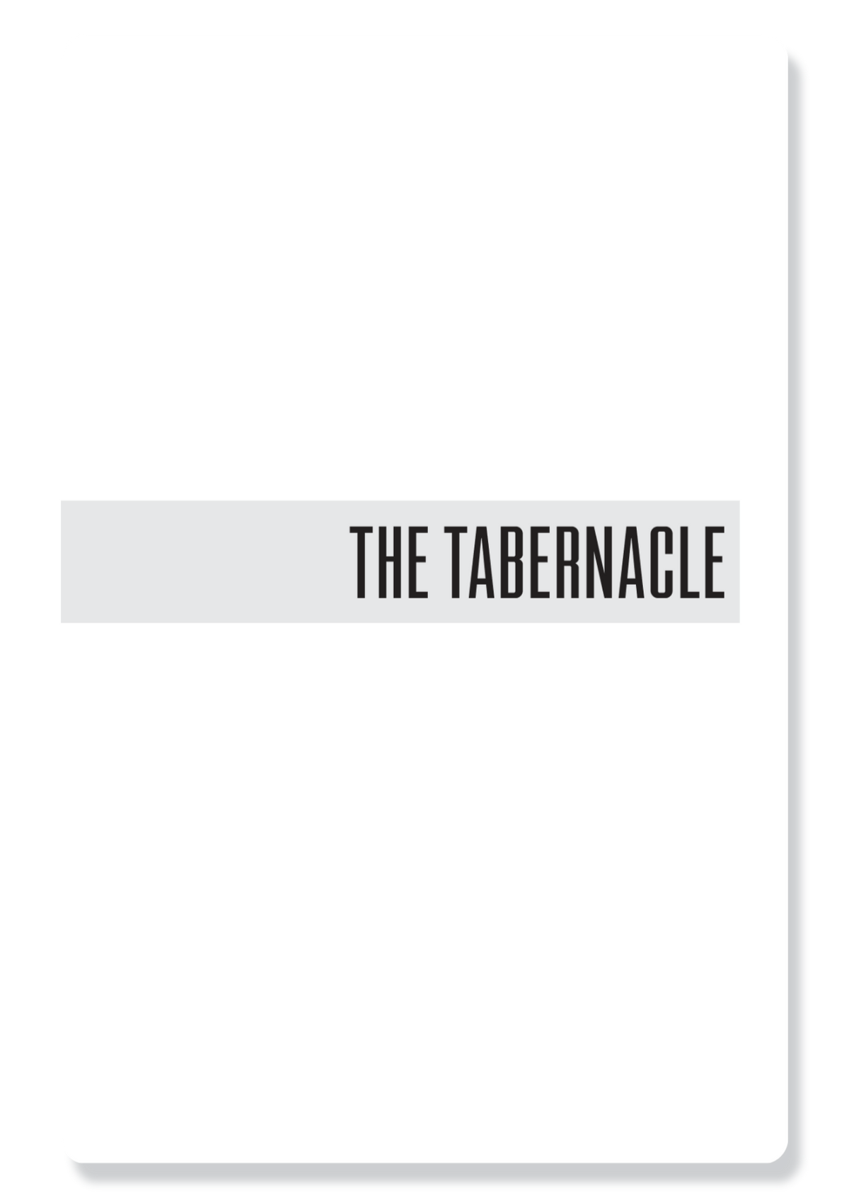 Book 4: The Tabernacle