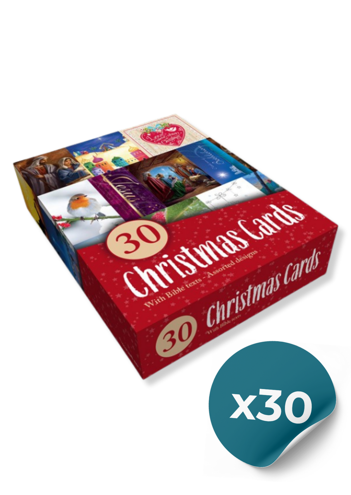Boxed Christmas Cards (30 Cards, Assorted Designs)