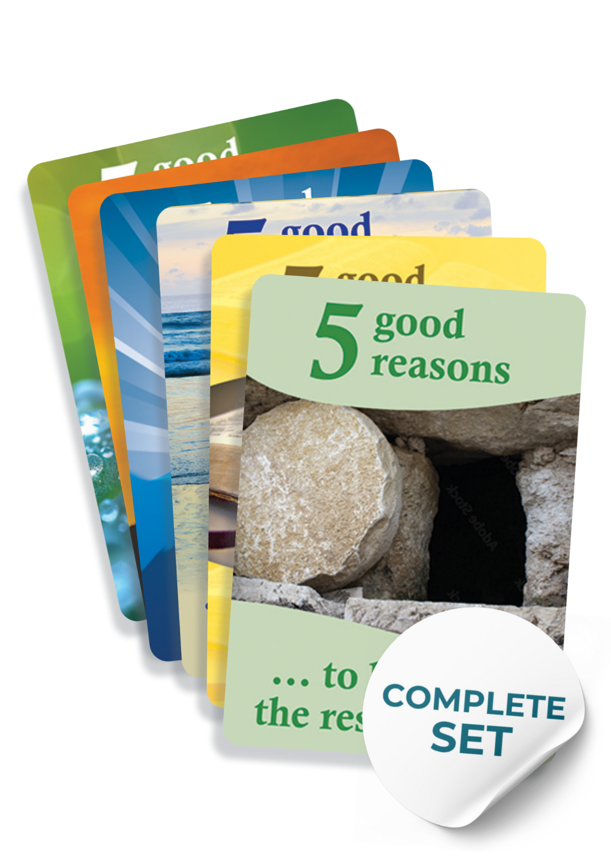 5 Good Reasons A6 Gospel Cards - Complete Set