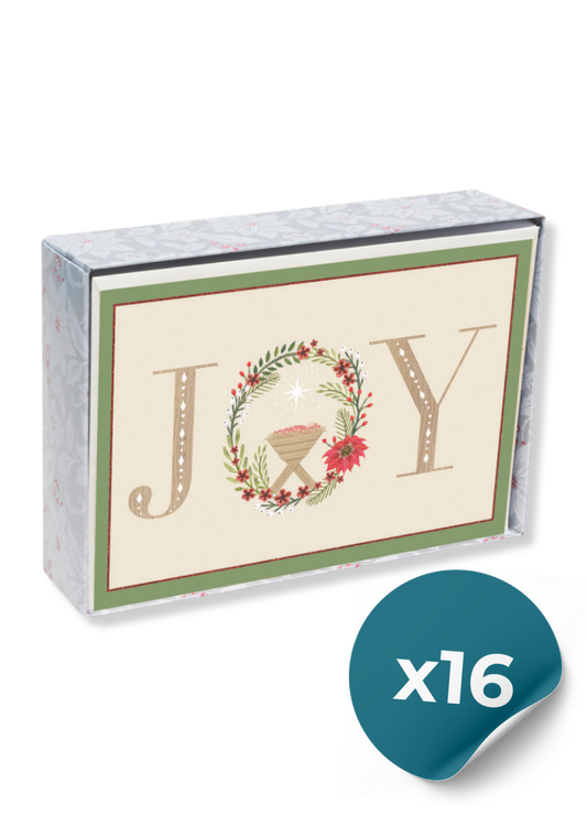 Joy Boxed Christmas Cards (16 Cards)