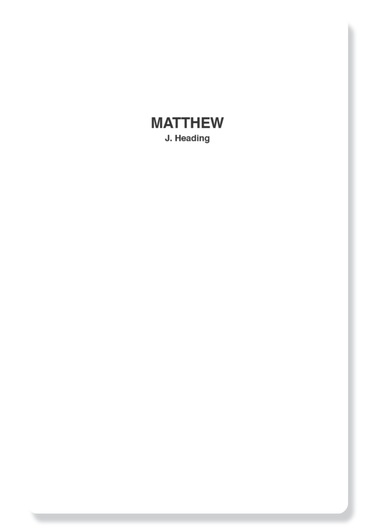 Matthew & Mark